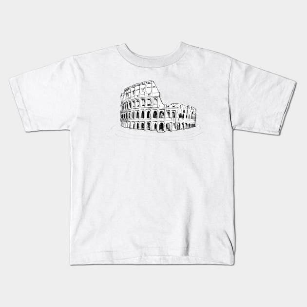 Hand drawn Colosseum Kids T-Shirt by jitkaegressy